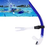 Focevi swim snorkel for lap swimming,adult swimmers snorkeling gear for swimming snorkel training in pool and Open Water,Center Mount Comfortable Silicone Mouthpiece One-Way Purge Valve