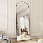 HARRITPURE 58"x18" Arched Full Length Mirror, Black Aluminum Frame Full Body Mirror, Standing Floor Mirror, Leaning or Wall Mounted Mirror for Bedroom Living Room Entryway Cloakroom