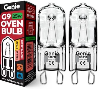 25W G9 Oven Bulb (Pack of 2) Halogen 300°C Heat Resistant 230V Lamps for Neff, AEG, Smeg, Zanussi, Whirlpool, WestingHouse, Samsung & Bosch Ovens, Microwaves, and Cookers (25, Watts)