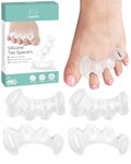 Golbylicc 2 Pairs Toe Spacers Gel Silicone Toe Separators for Women Men to Correct Bunion Toes, Hammer Toes, Soft Big Toe Straightener Toe Corrector Toe Spreader for Feet Relief, Plantar Fasciitis