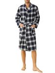 Latuza Men's Cotton Flannel Robe, Navy, Small