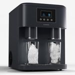 Klarstein Eiszeit Crush Ice Maker Black – 1.8 L Tank, 15 kg/24h, Ice in 12 Min, ~16 Cubes/Cycle | Cube & Crushed Ice, Countertop, Touch Display, Alarms