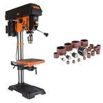 WEN 4214T 5-Amp 12-Inch Variable Speed Cast Iron Benchtop Drill Press with Laser and Work Light & DS164 20-Piece Sanding Drum Kit for Drill Presses and Power Drills