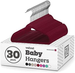 Zober Velvet Baby Hangers for Closet - Pack of 30 Non Slip Toddler Hangers for Shirts, Pants & Dresses w/Swivel Hook - Durable Infant Hangers w/Notches - Small Kids Hangers - Burgundy