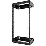 StarTech.com 2-Post 21U Heavy-Duty Wall Mount Network Rack, 19" Open Frame Server Rack with Adjustable Depth, Wall Mount Data Rack for IT / AV / Patch Panel / Computer Equipment (RACK-21U-20-WALL-OA)