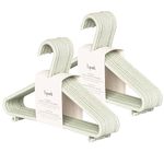 3 Sprouts Sustainable Wheat Straw Plastic Kids & Toddler Hangers – Pack of 30 Newborn, Baby Clothes Hangers for Closet – Small Children's Hanger for Nursery - Cintres Pour Bébé et Enfant, Green