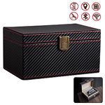 AtfArt Faraday Box for Car Keys Carbon Fiber Leather Signal Blocker Box for iphone & Car Keys Rfid Key FOB Protector Anti-Theft Faraday Box (Big Box 7.67 * 4.92 * 3.93 IN / 19.5 * 12.5 * 10cm)