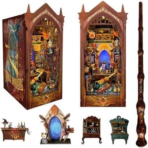 STRUCWOOD Magic Book Nook with Remote Wand DIY Dollhouse Miniature Kit