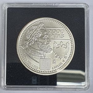ESPAÑA Moneda 2000 PESETAS Plata Carlos V AÑO 2000