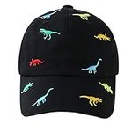 imKutie Baby Baseball Cap Cute Embroidered Dinosaur Boys Girls Beach Sun Hats Adjustable Toddler Hat UPF 50+ for 1-4 Years Black