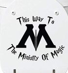 Rainbow Animated Design This Way to The Ministry of Magic Toilet Decal Sticker 7 x 9.1 inches Approximately Black