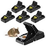 Mouse Traps That Work, Rodent Traps for Indoors Outdoors, Reusable Snap Trap High Sensitive Mice Catcher, Best Mice Traps That Kill Instantly, UK Mouse Control, 6 Pack