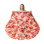 BATTILO HOME Pizza Flannel Blanket, Sofa Soft Salami Throw Blankets, Funny Food Blanket, Large Beach Towel, Perfect for Camping, Home Bed Sleeping Blanket for Kids Child Dog, Diameter 71 inch