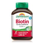 Jamieson Biotin 10,000 mcg Ultra Strength Softgels - Gluten-free, 45 Count (Pack of 1)