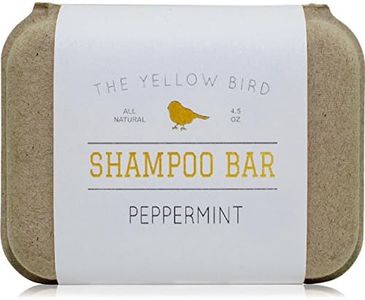 The Yellow Bird Peppermint Shampoo Bar Soap. Sulfate Free. Natural and Organic Ingredients. Anti Dandruff, Itchy Scalp, Psoriasis. Includes Conditioning Argan and Jojoba Oils.