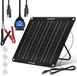 ECO-WORTHY 10W Upgraded Solar Car Battery Charger Maintainer 12V Waterproof Quick-Stand Support Solar Trickle Charger for Car Truck Boat Lawn Mower RV Trailer Tractor ATV Utility Vehicle Battery
