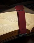 86lux Book Light, Rechargeable Reading Lights for Books in Bed, Ultralight Clip-on LED Bookmark Lamp with 7 Amber Colors & Stepless Dimming for Night Reading for Book Lovers, Kids, Maroon