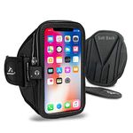 Armpocket Phone Armbands for Running Mega i-40 Plus Armband for Phone with Case On | Compatible with iPhone 13 Pro Max, Galaxy S21 Ultra, Otterbox, Lifeproof Cases up to 7 Inches| Black Medium Strap