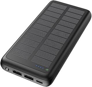 Solar Powerbank 27000mAh, Hiluckey Tragbare Solar Ladegerät 3A USB-C Power Bank mit 3 Ausgängen Schnellladung Externer Akku für Smartphones, Tablets und mehr