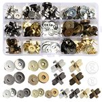 48 Set Snap Fasteners 18mm 14mm Magnetic Buttons No Sewing Magnetic Clasps for Bags Metal Snap Buttons with Storage Box for Handbag Clothes Sewing Leather DIY Craft Accessories