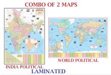 India and World Political Map - LAMINATED | Size - 70×100cm | India Map | World Map