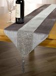 Emma Barclay Eclat - Diamante Table Runner in Silver - 13x90 (33x228cm)