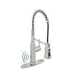 CASAINC Kitchen Faucet with Pull Down Sprayer Brushed Nickel, 7 Functions-3 Mode Sprayer Touchless 1.8gpm Kitchen Sink Faucet with Towel Rack, Lead-Free Copper Spring Faucet for Kitchen Sink