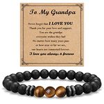 Shonyin Grandpa Gifts Birthday Gifts for Grandpa from Grandkids Papa Gifts Stone Beads Jewelry Bracelet for Men Best Grandpa Ever Gifts from Granddaughter Grandson on Fathers Day Birthday Christmas