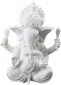 Dawa White Ganesha Elephant God Statue Sandstone Handmade Sculpture Buddha Figurine Decoration for Home Decoration Crafts Gifts