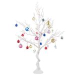 Nuptio White Twig Artificial Tree - 31.5in Tall Christmas Ornament Display Trees, Easter Fake Twiggy Manzanita Tree for Halloween Outdoor Aesthetic Party Wedding Centerpiece Thanksgiving Decor, 1 Pc