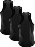 Cadmus Men's 3 Pack Athletic Tank Tops Lightweight UPF 50+ Sun Protection SPF Sleeveless Shirts,0097,Black,Black,Black,2XL