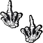 Neva Nude F You Skeleton Hand Black Glitter Nipztix Pasties Nipple Covers for Festivals, Raves, Parties, Lingerie and More, Medical Grade Adhesive, Waterproof and Sweatproof, Made in USA