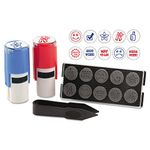 Stamp-Ever 10-In-1 Teachers Stamp Kit, Stamp Impression Size: 5/8-Inch Diameter, Blue/Red (4630)