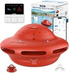 Smart Pool Alarm with App for Inground & Above Ground Pools, Adjustable Sensitivity Water Detection Alarm up to 20x40ft, 85dB+ Safety Alerts for Kids, Pets & Accidental Entry(Red)