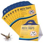 WEDNOK Moth Traps - 8 Sticky Moth Traps with Pheromones for Carpet and Clothes - Pantry Moth Traps for Wardrobes Indoor Rooms Kitchen - Moth Treatment & Prevention