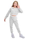 LOLANTA Kids Dance Outfit Sequin Jacket Birthday Party Outfits School Stage Performance Shiny Dancewear (Silver, 7-8 Years)