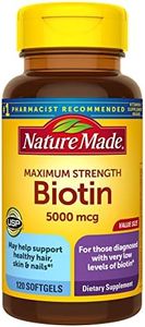 Nature Made Maximum Strength Biotin Value Size Liquid Softgel, 5000 mcg, 120 Count