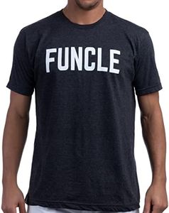 Funcle | Fun Funny Uncle New Baby Pregnancy Maternity Niece Nephew Men T-Shirt, Heather Black, XX-Large