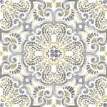 WallPops FP2947 Antico Peel & Stick Floor Tiles, Multi-Colour, 12 x 12 inches