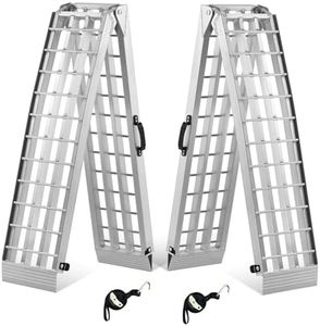 gardhom 2PCS 7.5' Heavy Duty Ramps 3000lbs Capacity Aluminum Folding Loading Ramps with Handle Truck Ramps for ATV UTV Pickup Motorcycle Dirt Bike Lawn Mower Snow Blower