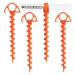 Orange Screw: The Ultimate Ground Anchor, SMALL – 4 Pack