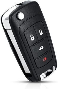 CarBole Keyless Entry Remote Control Key Fob Flip Folding 4 Button Car Door Lock Security Alarm System Replacement for Chevy 2010-2016 Camaro, 2010-2016 Cruze, (OHT01060512)