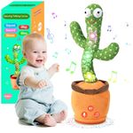 SANJOIN Dancing Talking Cactus Baby Toys,18 Months+ Boys Girls Singing Mimicking Cactus Toy Gift with 120 English Songs,Birthday Gifts for 1 2 3 Years Old Toddler Kids,Adjustable Volume & Repeating