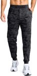 Men's Golf Joggers Pants with Zipper Pockets Stretch Sweatpants Slim Fit Track Pants Joggers for Men Work Running (Gray Camo, XXL)