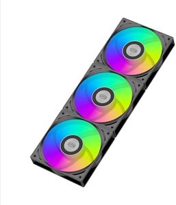 PCCOOLER ARGB 120mm Case Fan 3-Pack, Wireless Metal Touch Link Daisy Chain, Geometric Side Lighting, High Performance PWM Fan with FDB Bearing, for Radiators & PC Case (F3 S120 ARGB BK 3IN1)