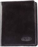 Big Skinny Men's Hipster Leather Bi-Fold Slim Wallet, Black