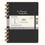Moleskine Monthly Planner 2023 12-Month Monthly Diary, Monthly Notebook with Hard Cover, Size Extra Large 19 x 25 cm, Remake Midnight