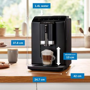 Bosch Serie 2 Bean to Cup Coffee Machine – In-Cup Milk Frother, Piano Black