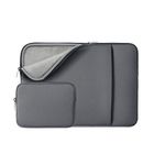 RAINYEAR 15.6 Inch Laptop Sleeve Case Soft Lining Bag with Pocket & Accessories Pouch, Compatible with 15.6" Dell HP ThinkPad Lenovo Asus Acer Samsung Notebook Chromebook (Gray, Upgraded Version)