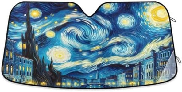 Starry Night Car Windshield Sun Cover Foldable Front Window Car Sun Shade Medium